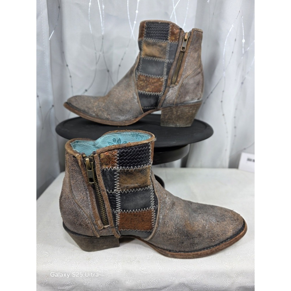 Corral Vintage Patchwork Leather Western Booties 8.5 Rodeo Cowgirl C3123 - Picture 2 of 8